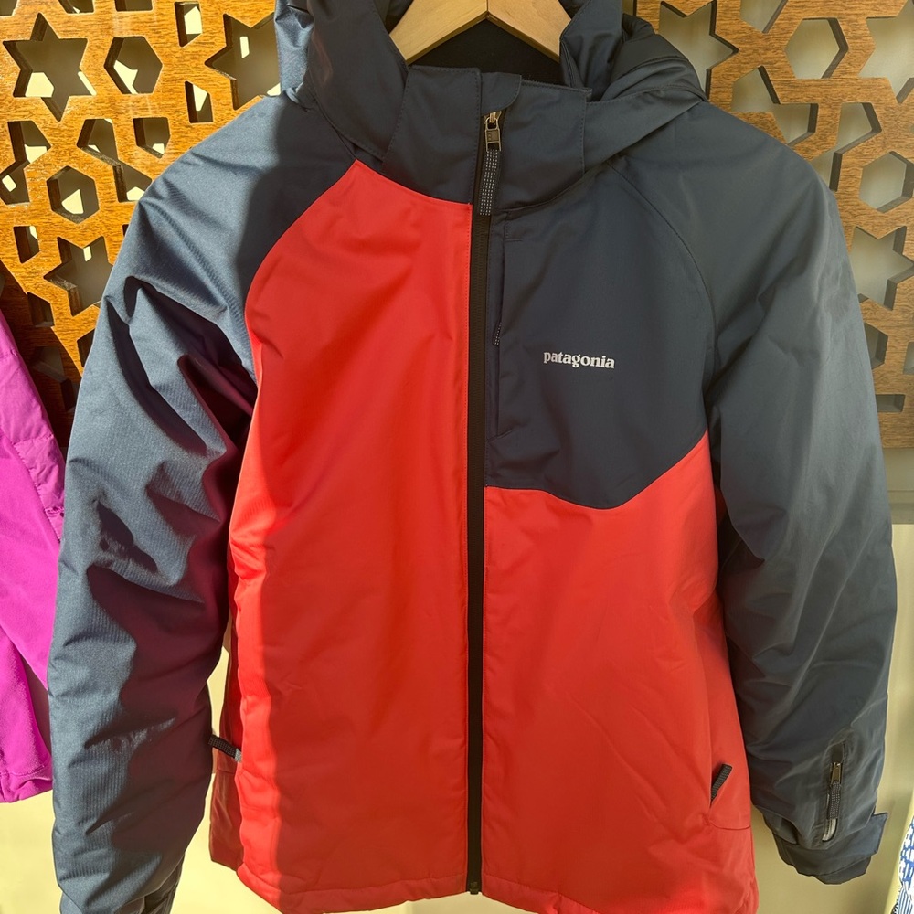 Patagonia Kids Two-Tone Dark Pink/Red and Navy Puffer Jacket